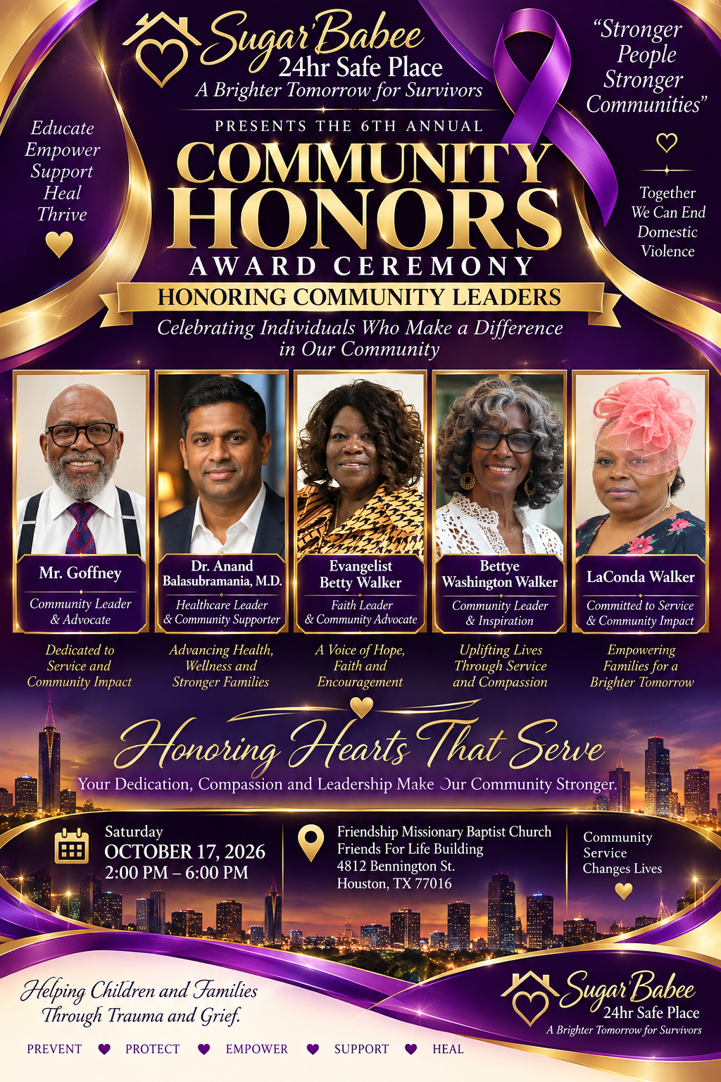 Community Honors Award Ceremony Honorees