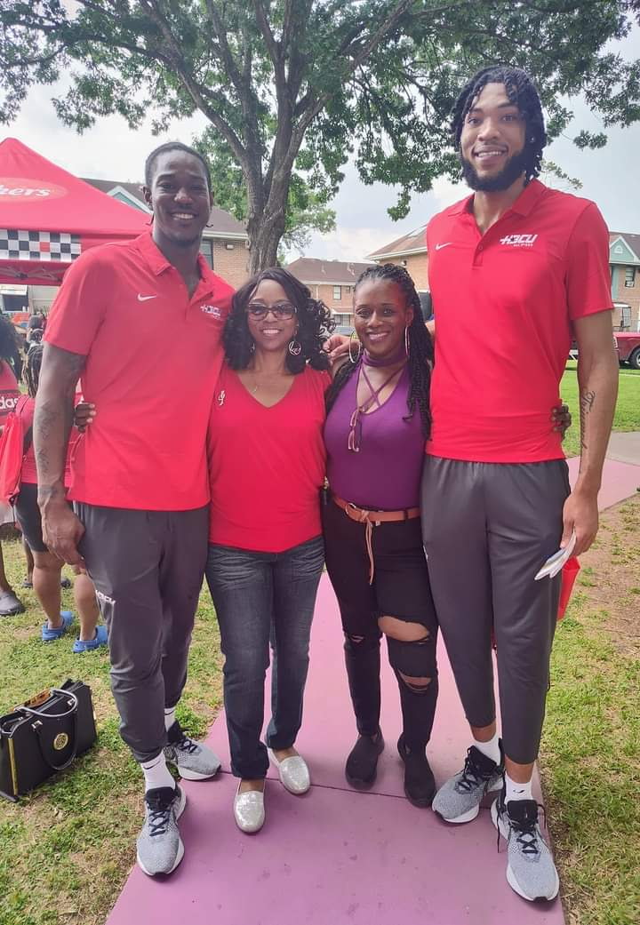 With HCU athletes at a community event