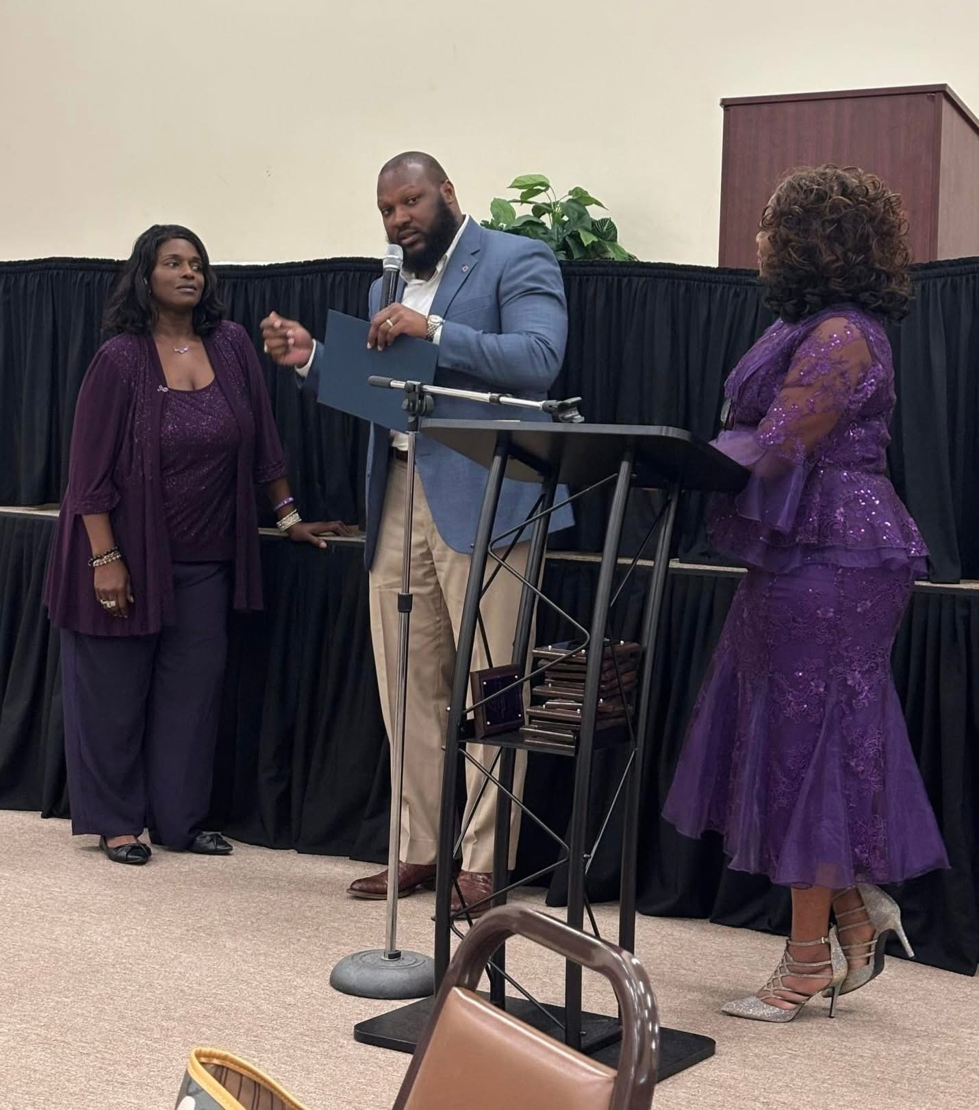 Sharing words at the ceremony