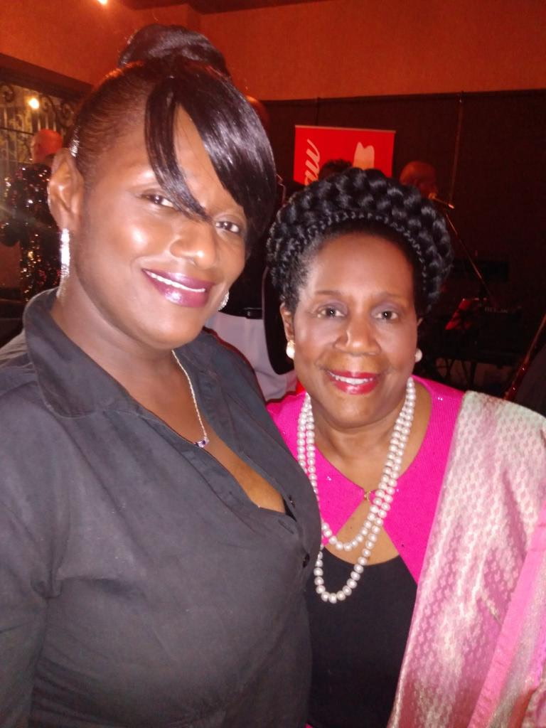Sharing smiles at an evening gathering