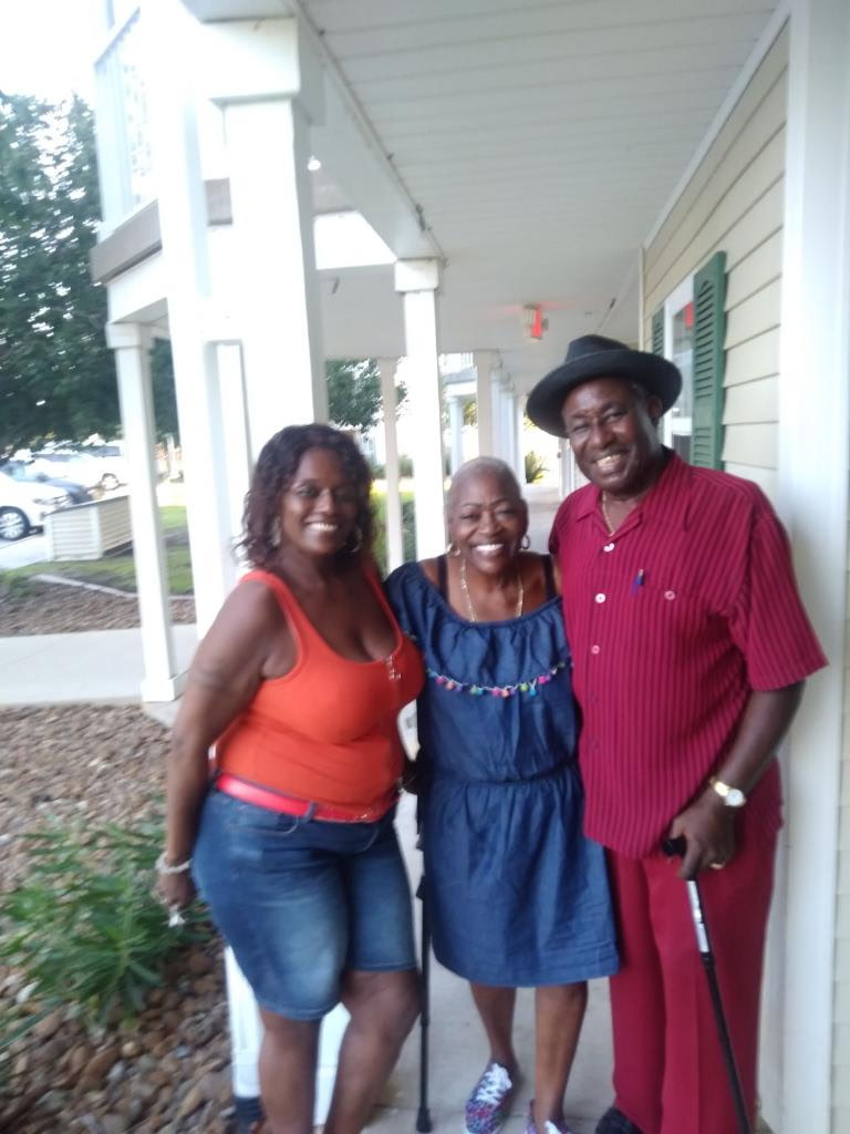 Visiting with friends on the porch