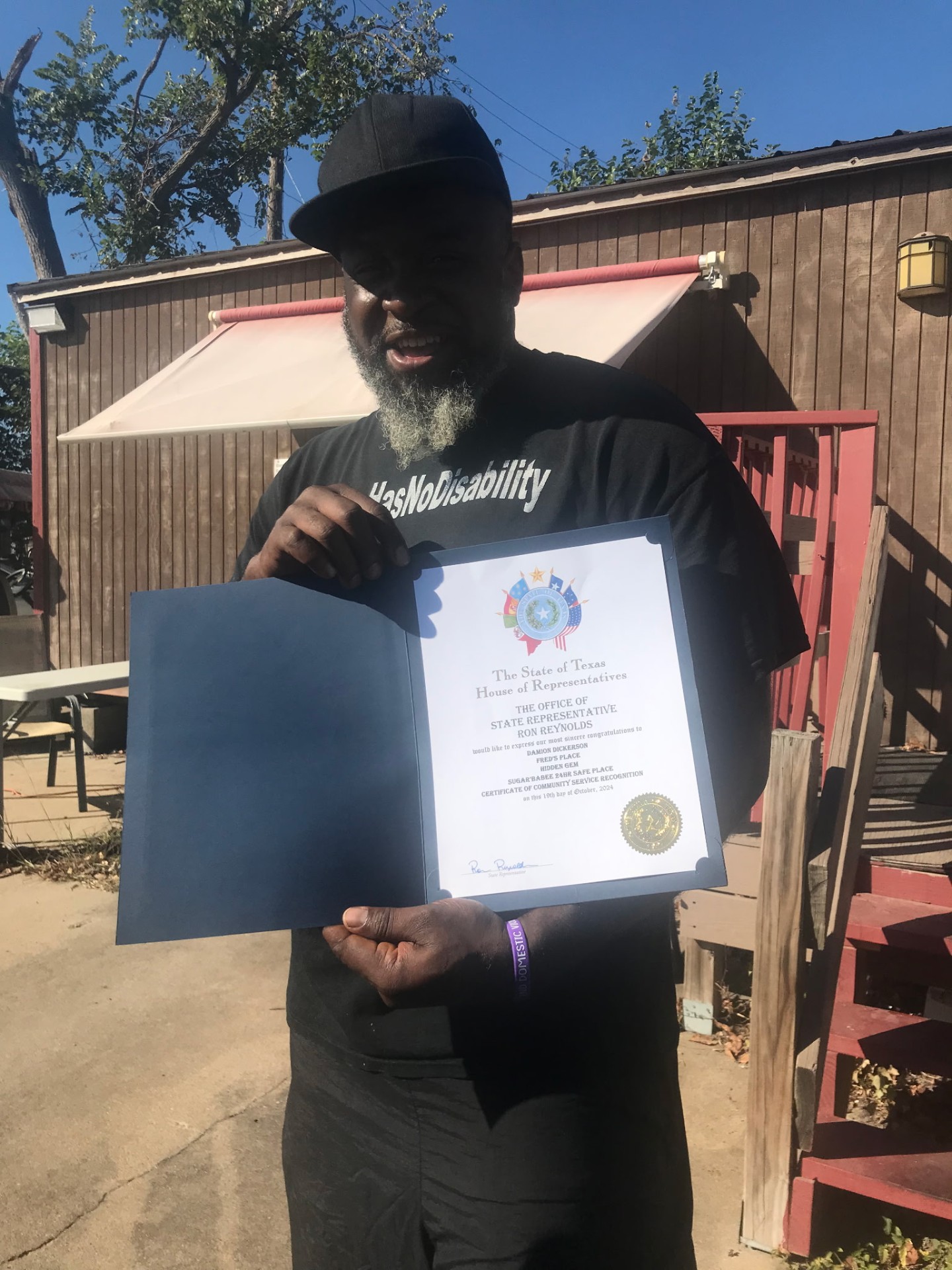 Community service recognition from the State of Texas